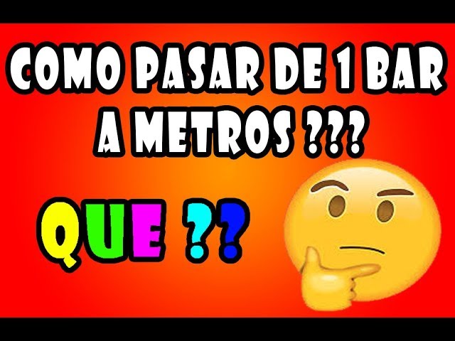 bar a metros columna de agua