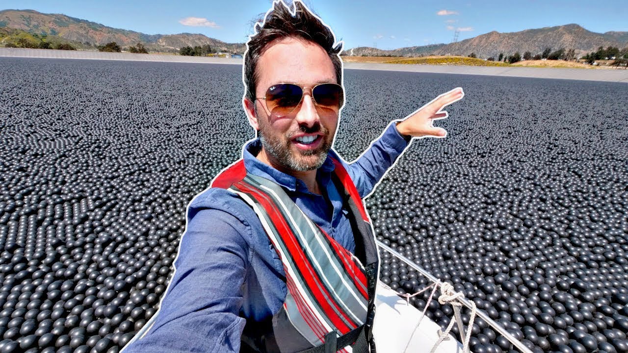 bolas negras en el agua