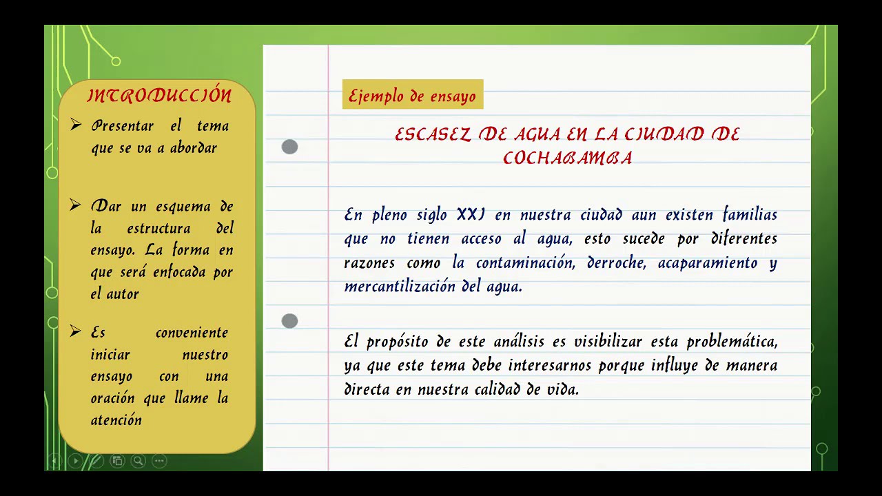 ensayo de escasez de agua