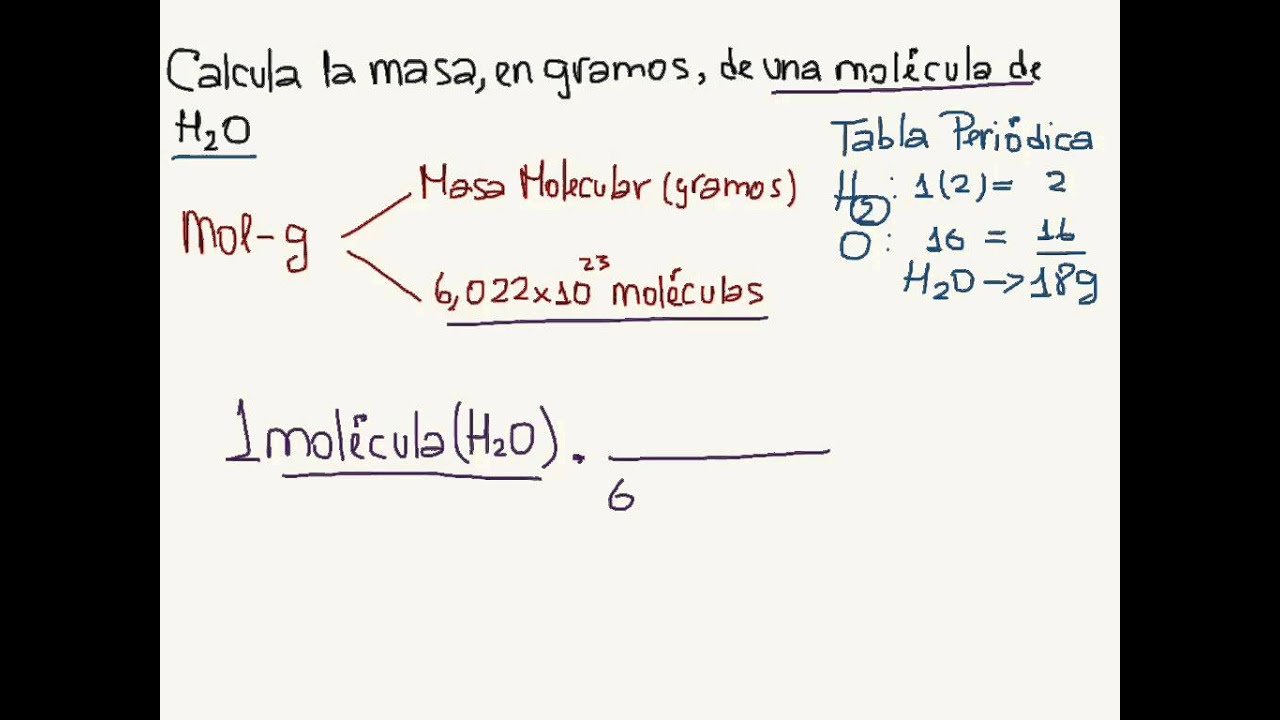 masa del agua en gramos