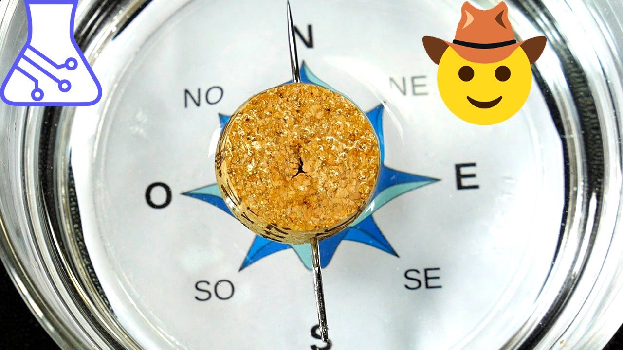 brujula casera con agua y aguja