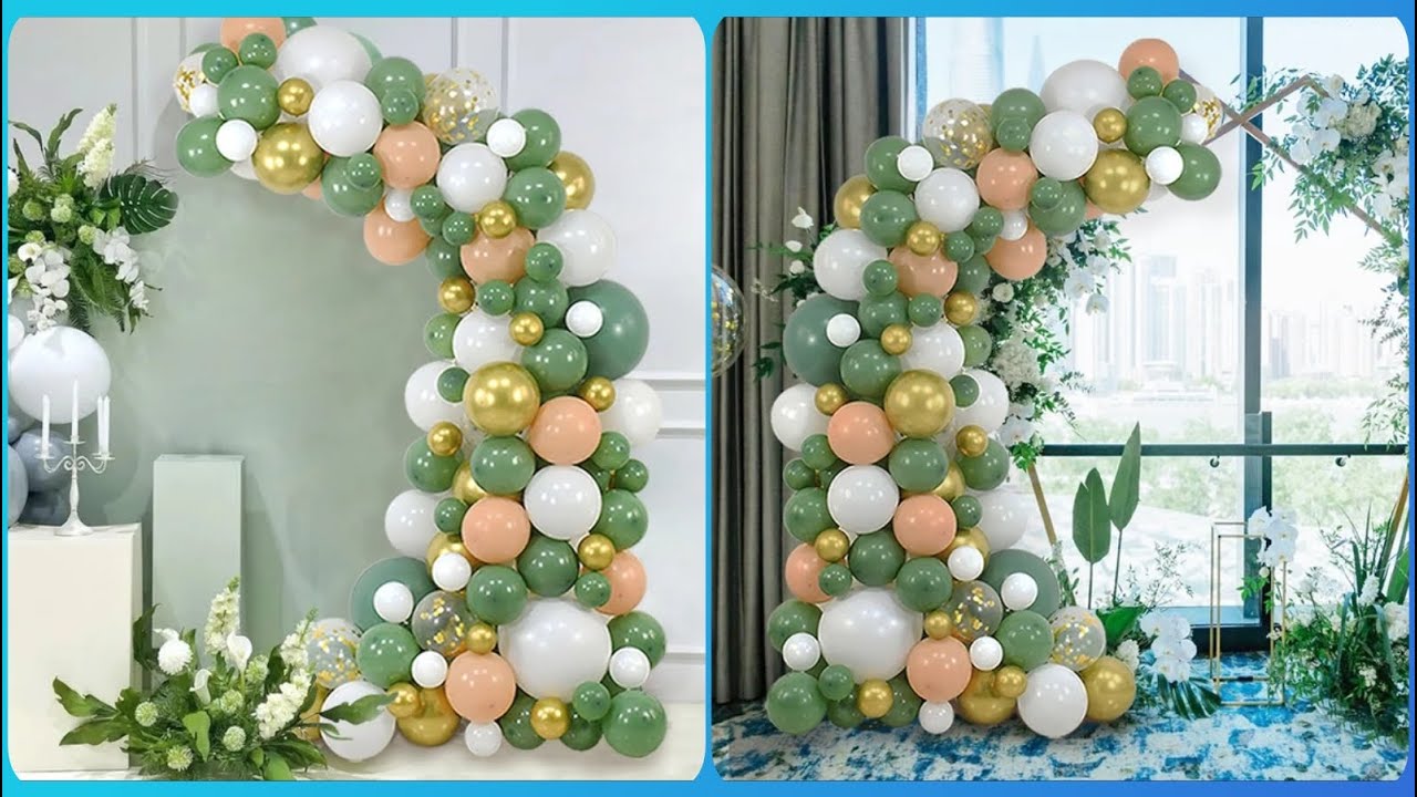 decoracion con globos verde agua