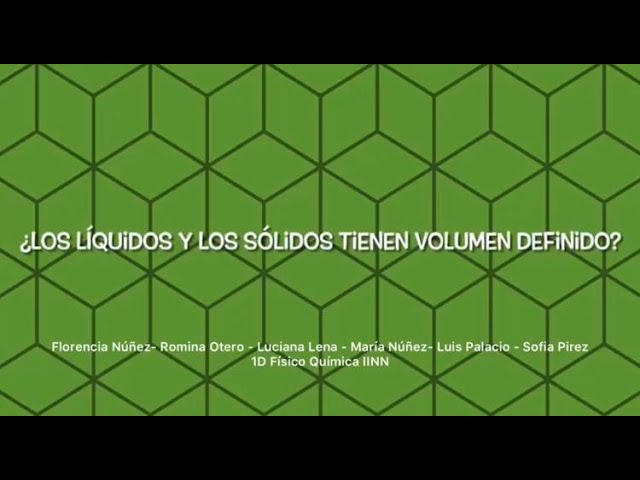 el agua tiene volumen definido
