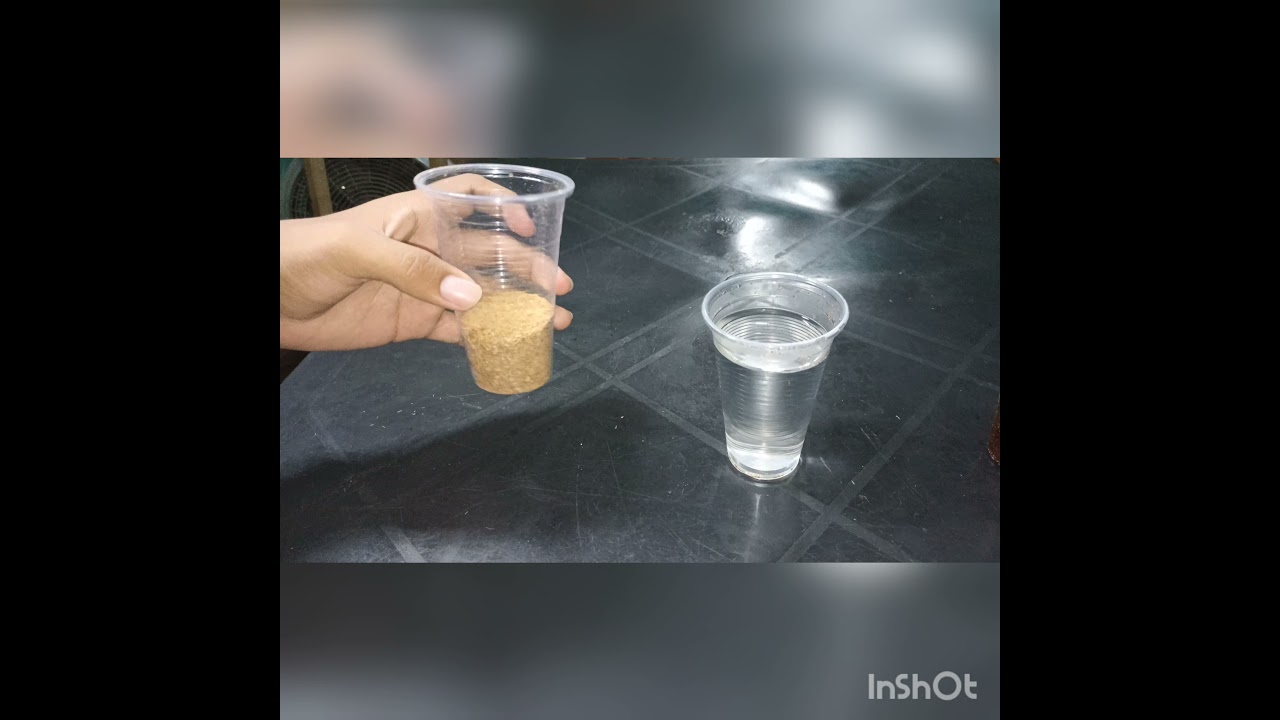 experimento de agua con aserrin