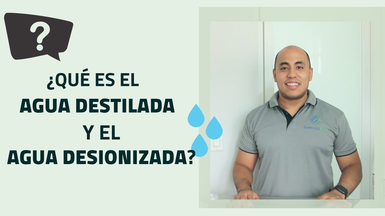 que contiene el agua destilada