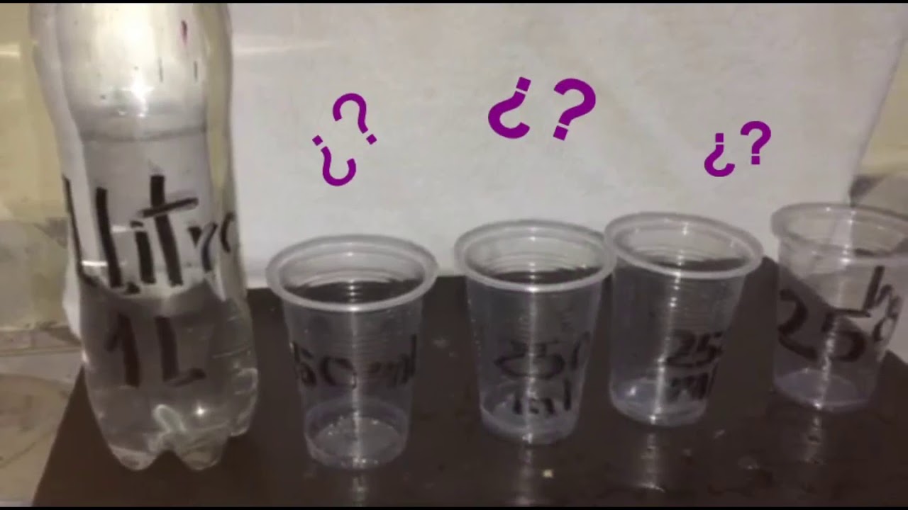 la capacidad de una botella de agua