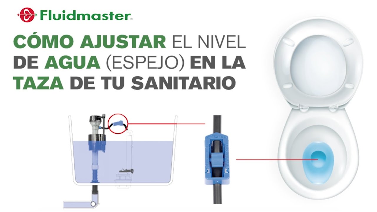 nivel de agua en la taza del baño