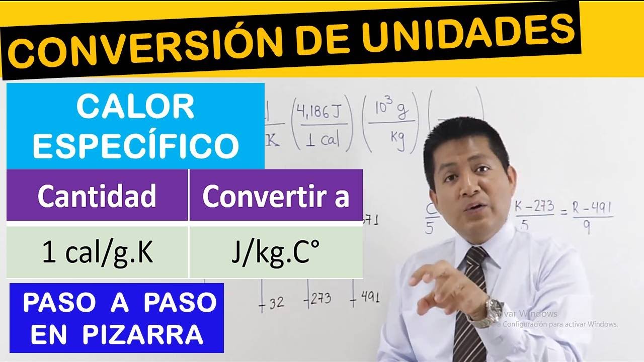 calor especifico del agua en kcal kg c