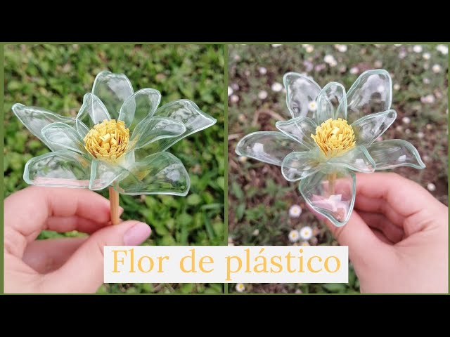 flores de botellas de plastico de agua